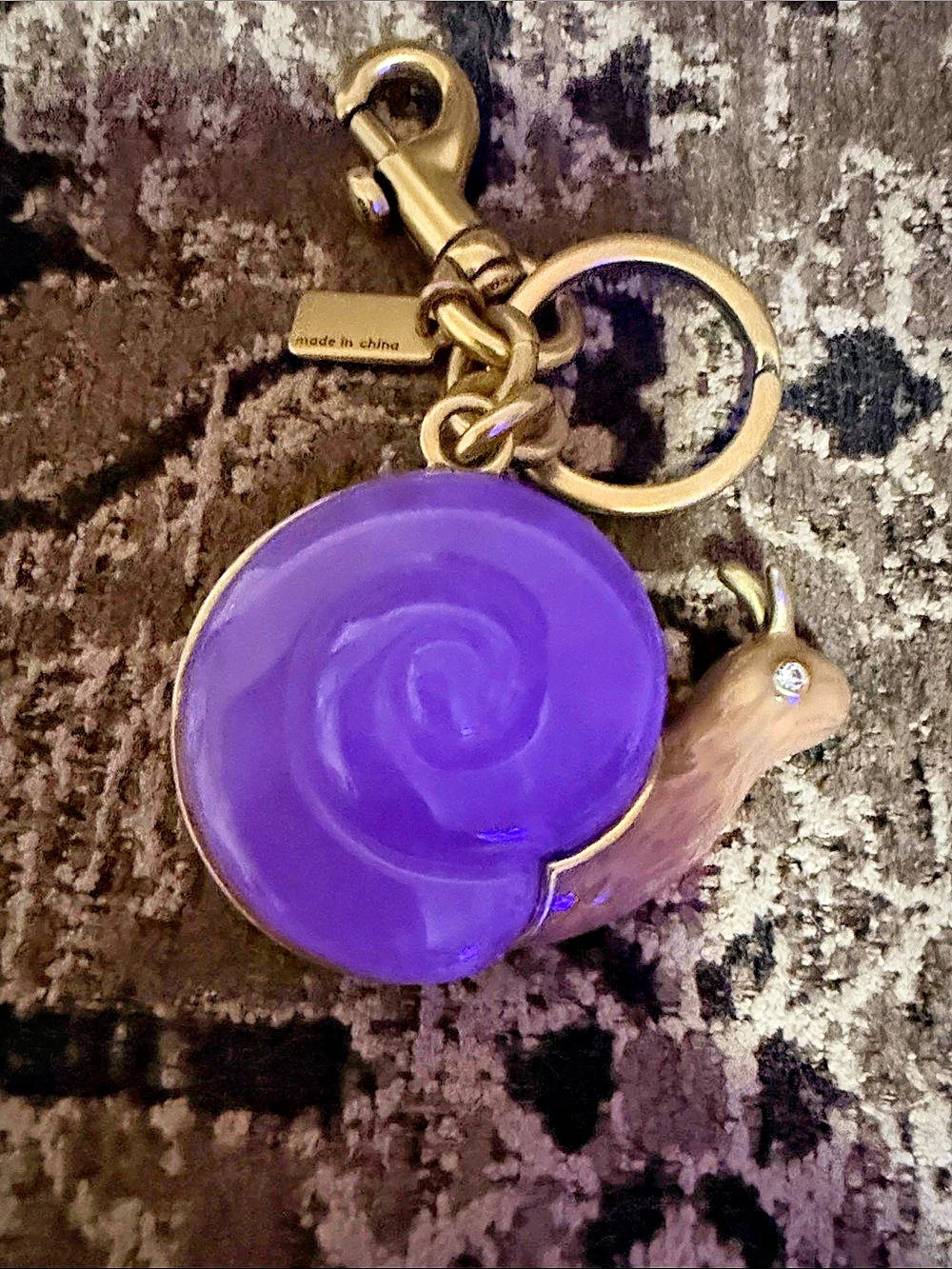 Coach Snail Bag Charm Purple & Brown